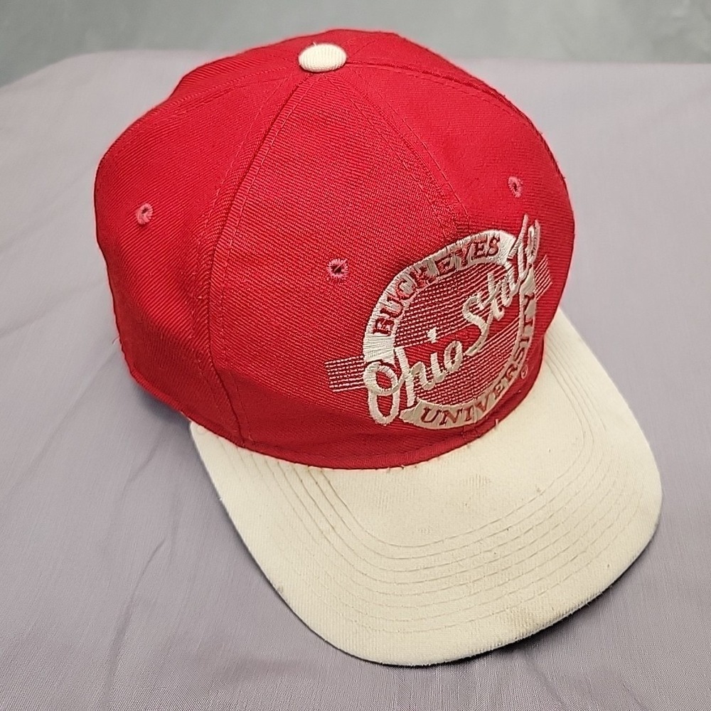 VTG The Game Ohio State‎ Buckeyes Hat Men 7 3/8 Red White Fitted NCAA College